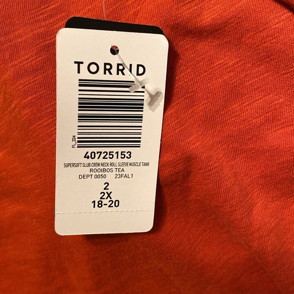 TORRID Super Soft Slub Crew Neck Roll Sleeve Muscle Tank NWT - Picture 6 of 8